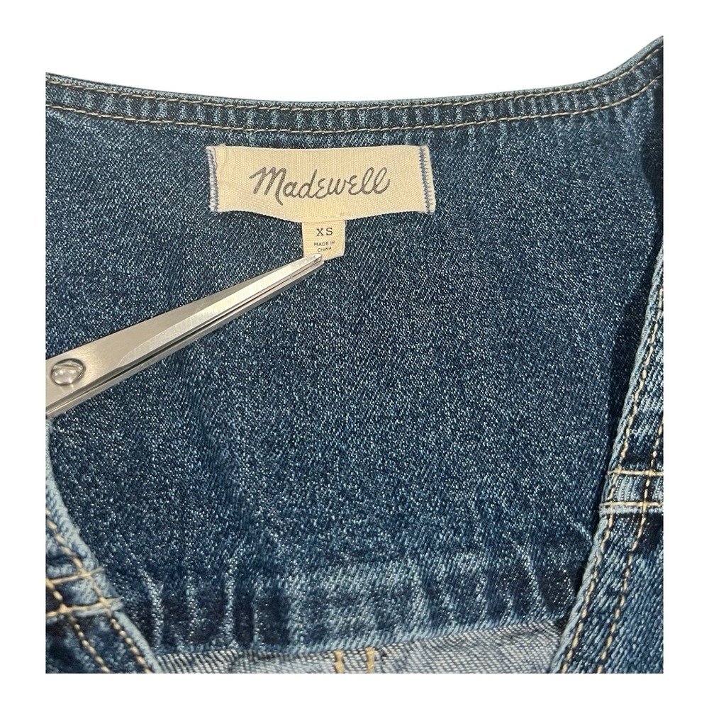Madewell Denim Patch Pocket Coverall Jumpsuit XS Amfield Wash Womens - Picture 13 of 13